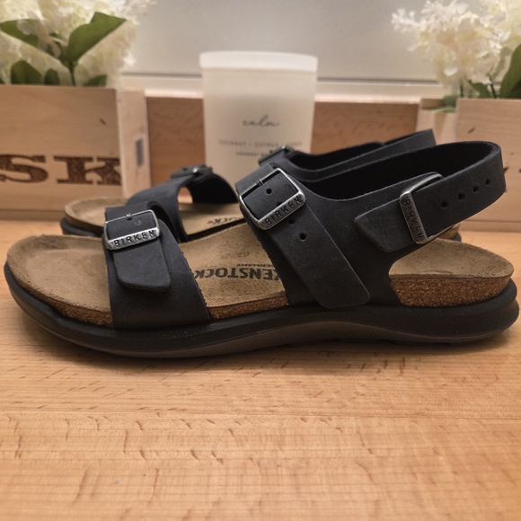 Birkenstock Sonora CT Black Oiled Leather Womens Trek Sandals Size 37 - Picture 3 of 9